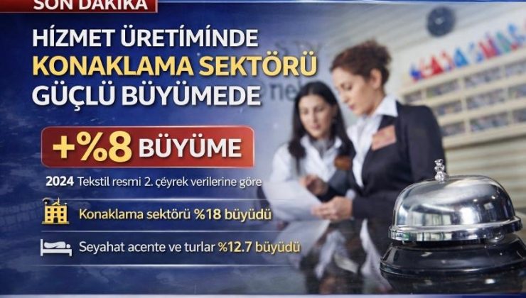 Hizmet üretiminde konaklama sektörü güçlü büyümede