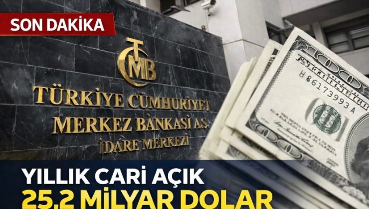 Yıllık cari açık 25,2 milyar dolar
