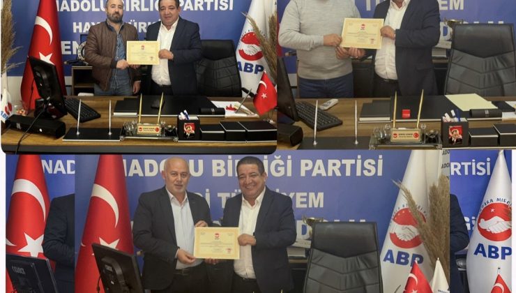 Anadolu Birliği Partisi Alanya’da Güçleniyor: 3 Yeni Yöneticiye Mazbata Verildi