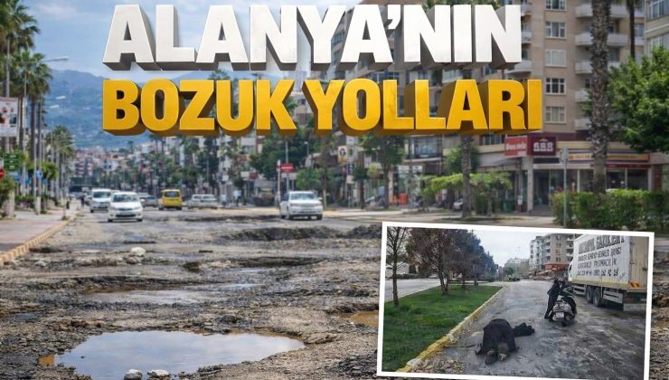 ALANYA’DA ÇUKUR YOLLAR TEPKİ ÇEKİYOR: MOTOSİKLET KAZASI BARDAĞI TAŞIRDI