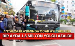 Antalya Ulaşımında Ocak Ayı Tablosu: Bir Ayda 1,5 Milyon Yolcu Azaldı!Alanyada in bin 50tl