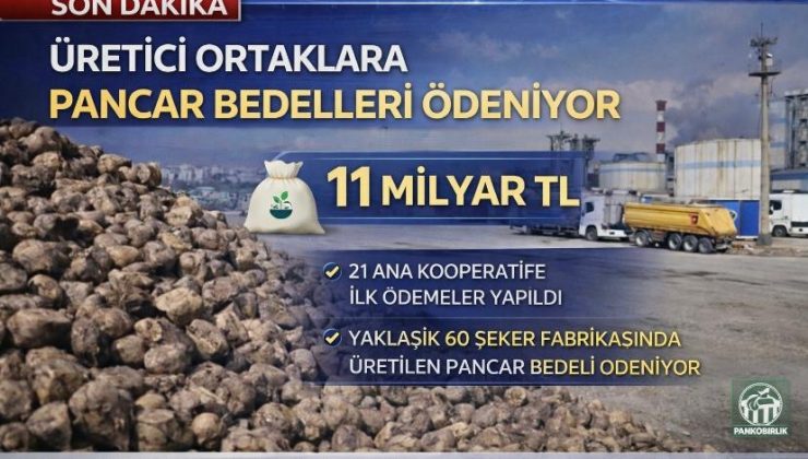 Üretici ortaklara pancar bedelleri ödeniyor