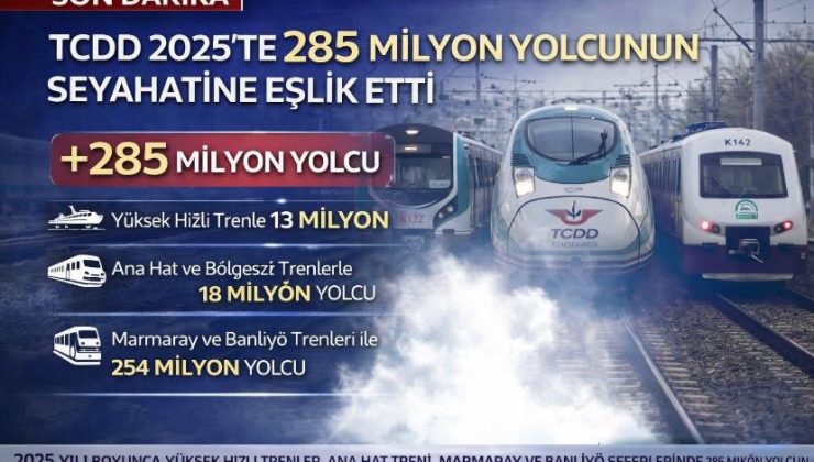 TCDD 2025’te 285 milyon yolcunun seyahatine eşlik estiği
