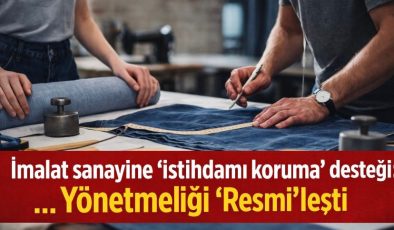 İmalat sanayine ‘istihdamı koruma’ desteği… Yönetmeliği ‘Resmi’leşti