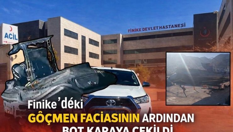 Finike’deki Göçmen Faciasının Ardından Bot Karaya Çekildi