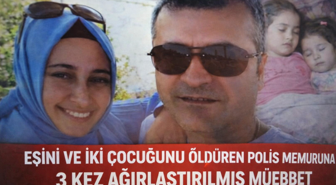 Antalya’da Antalya’da eşi ve iki küçük kızını beylik tabancasıyla öldüren polis memuru hakkında hazırlanan iddianamede, sanık için 3 kez ağırlaştırılmış müebbet hapis cezası talep edildi.