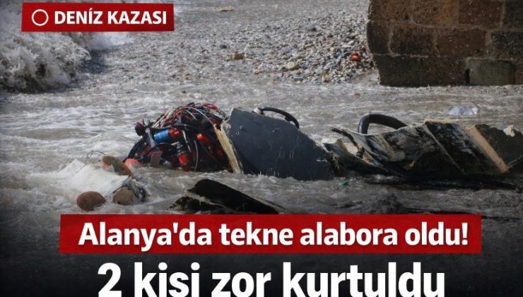 Alanya’da tekne alabora oldu! 2 kişi zor kurtuldu