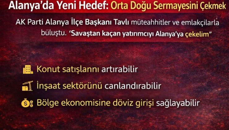 Alanya’da Yeni Hedef: Orta Doğu Sermayesini Çekmeke
