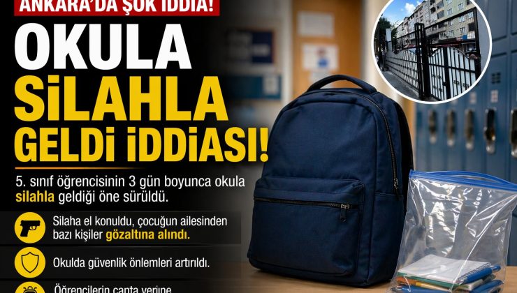 5. sınıf öğrencisi, birkaç gün boyunca okula silahla geldi.