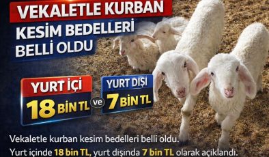 Vekaletle kurban kesim bedelleri belli oldu