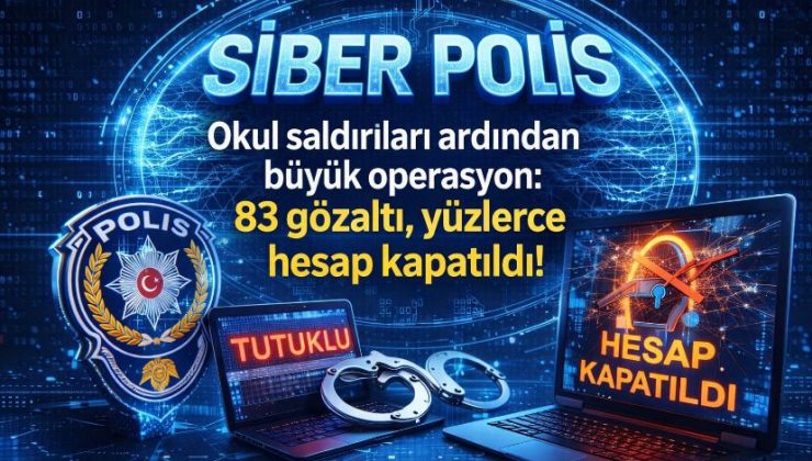 Okul saldırıları ardından büyük operasyon: 83 gözaltı, yüzlerce hesap kapatıldı!