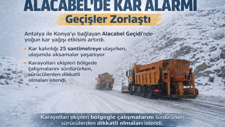 Alacabel’de Kar Alarmı: Geçişler Zorlaştı