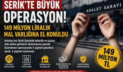 Serik’te büyük operasyon: 149 milyon liralık mal varlığına el konuldu