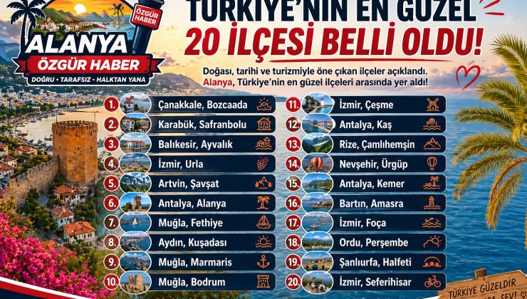 TÜRKİYE’NİN EN GÜZEL 20 İLÇESİ AÇIKLANDI