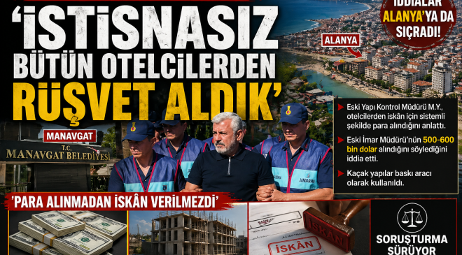 MANAVGAT’TA RÜŞVET İDDİALARI GÜNDEMİ SARSTI: “İSTİSNASIZ PARA ALINDI” — İDDİALAR Alanya’YA DA SIÇRADI