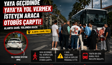 Alanya Sahil Yolunda Korkutan Kaza: Yaya Geçidinde Bir Kişi Yaralandı
