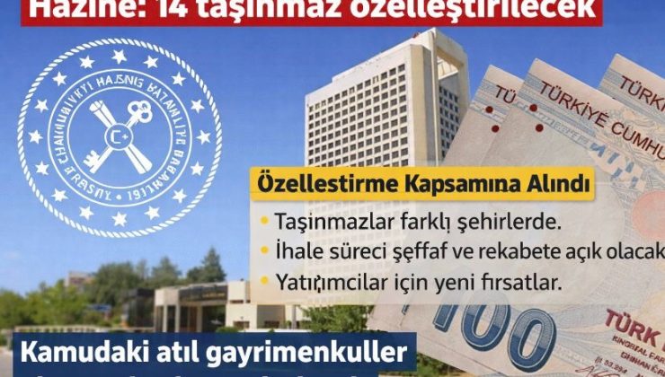 Hazine 14 taşınmazı özelleştirecek