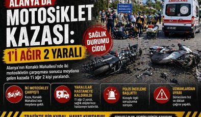 Alanya’da Motosiklet Kazası: 1’i Ağır 2 Yaralı