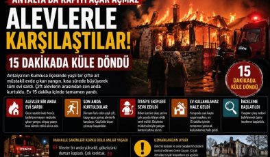 Antalya’da Kapıyı Açar Açmaz Alevlerle Karşılaştılar! Ev 15 Dakikada Küle Döndü