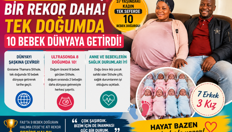 Tek Doğumda 10 Bebek Dünyaya Getirdi!