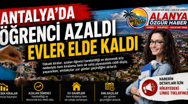 Antalya’da Öğrenci Sayısı Azaldı, Kiralık ve Satılık Evler Elde Kaldı