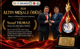 “ALTIN MEŞALE YILIN EĞİTİM YÖNETİCİSİ ÖDÜLÜ” İLÇE MİLLİ EĞİTİM MÜDÜRÜ YUSUF YILMAZ’A VERİLDİ
