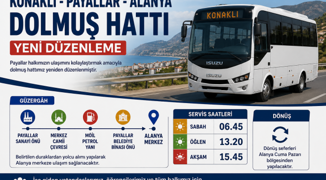 KONAKLI–PAYALLAR–ALANYA HATTI YENİDEN HİZMETTE