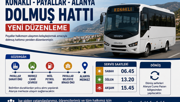 KONAKLI–PAYALLAR–ALANYA HATTI YENİDEN HİZMETTE