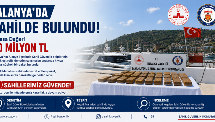 ALANYA SAHİLİNDE ŞÜPHELİ PAKET ALARMI