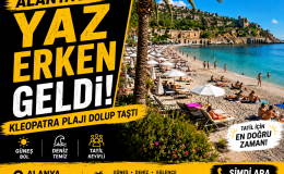 Alanya’da yaz erken başladı! Kleopatra Plajı dolup taştı