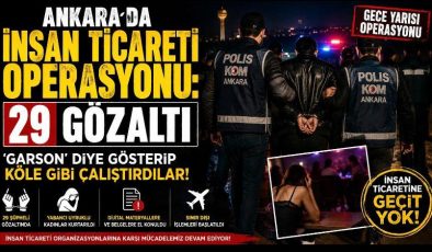 Ankara’da İnsan Ticareti Operasyonu: 29 Gözaltı