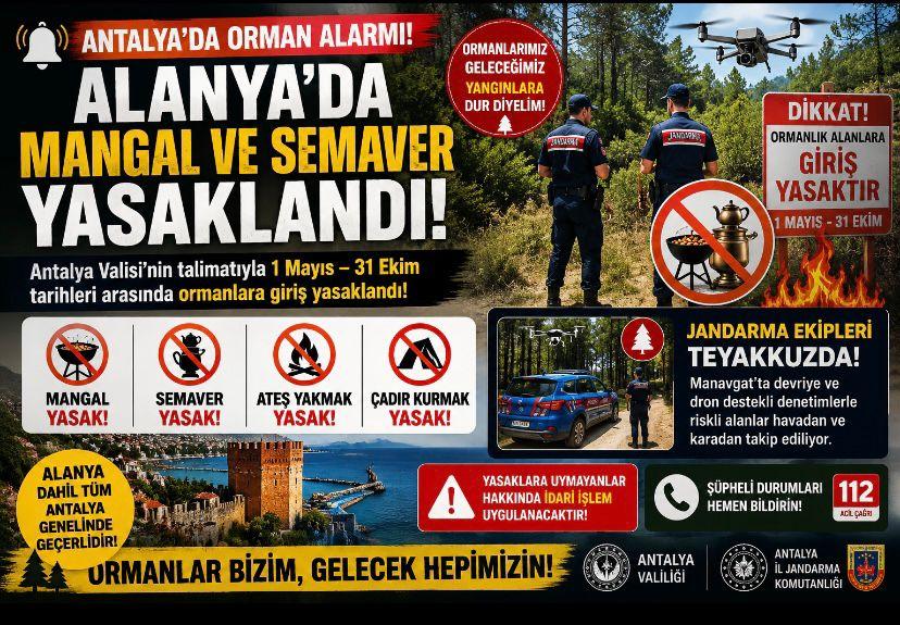Antalya’da Orman Alarmı: Alanya’da Mangal ve Semaver Yasaklandı!