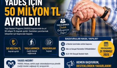 YADES için 50 milyon TL ayrıldı… Başvurular başladı