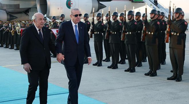 Cumhurbaşkanı Erdoğan, Cezayir Cumhurbaşkanı Tebbun’u resmi törenle karşıladı