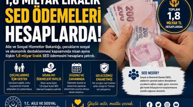 1,8 milyar liralık SED ödemeleri hesaplarda
