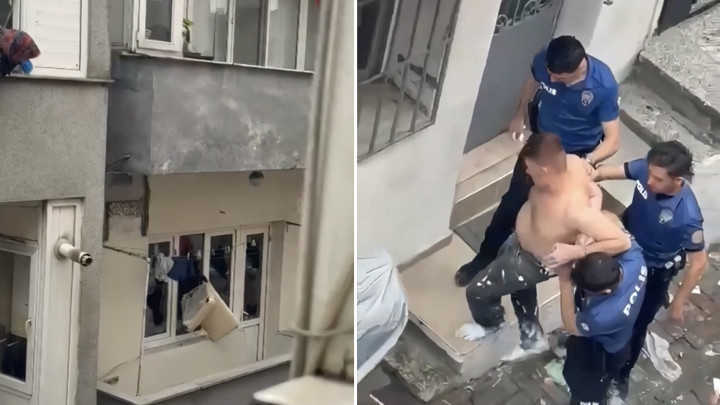 Kağıthane’de panik anları: Sinir krizi geçirdi, evin camlarını kırıp eşyaları sokağa attı