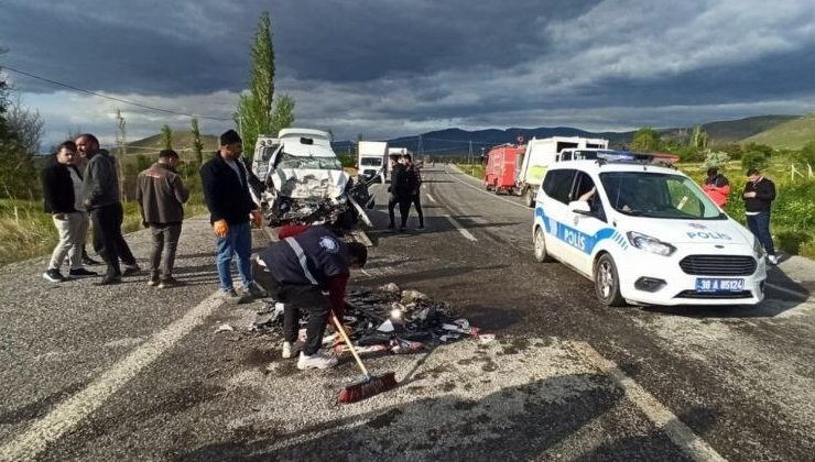 Kayseri’de feci kaza:1 ölü, 2 yaralı