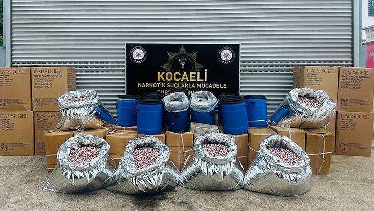 Kocaeli’de 1 ton 80 kilogram uyuşturucu ham maddesi ele geçirildi