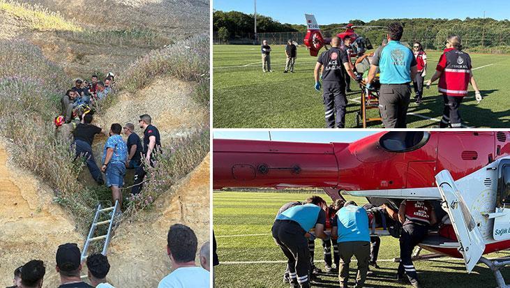 Gökyüzünde dehşet anları! Yamaç paraşütü kayalıklara çarptı: 1’i çocuk 2 yaralı