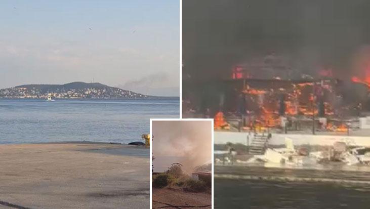İstanbul Büyükada’da yangın paniği! Viranbağ Plajı alevlere teslim oldu