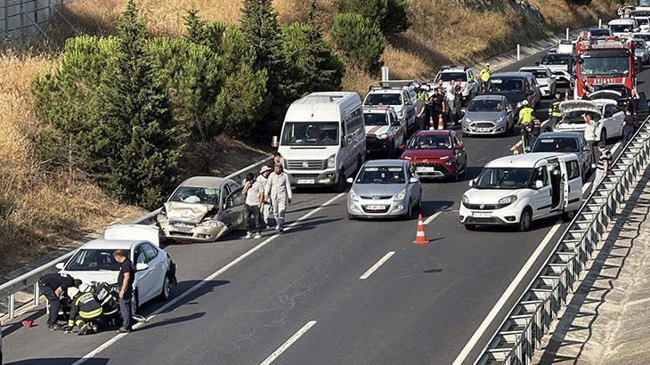 Tekirdağ’da 7 aracın karıştığı zincirleme kaza; 1 yaralı